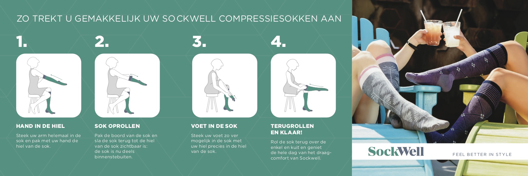 Aantrek instructie Sockwell kousen